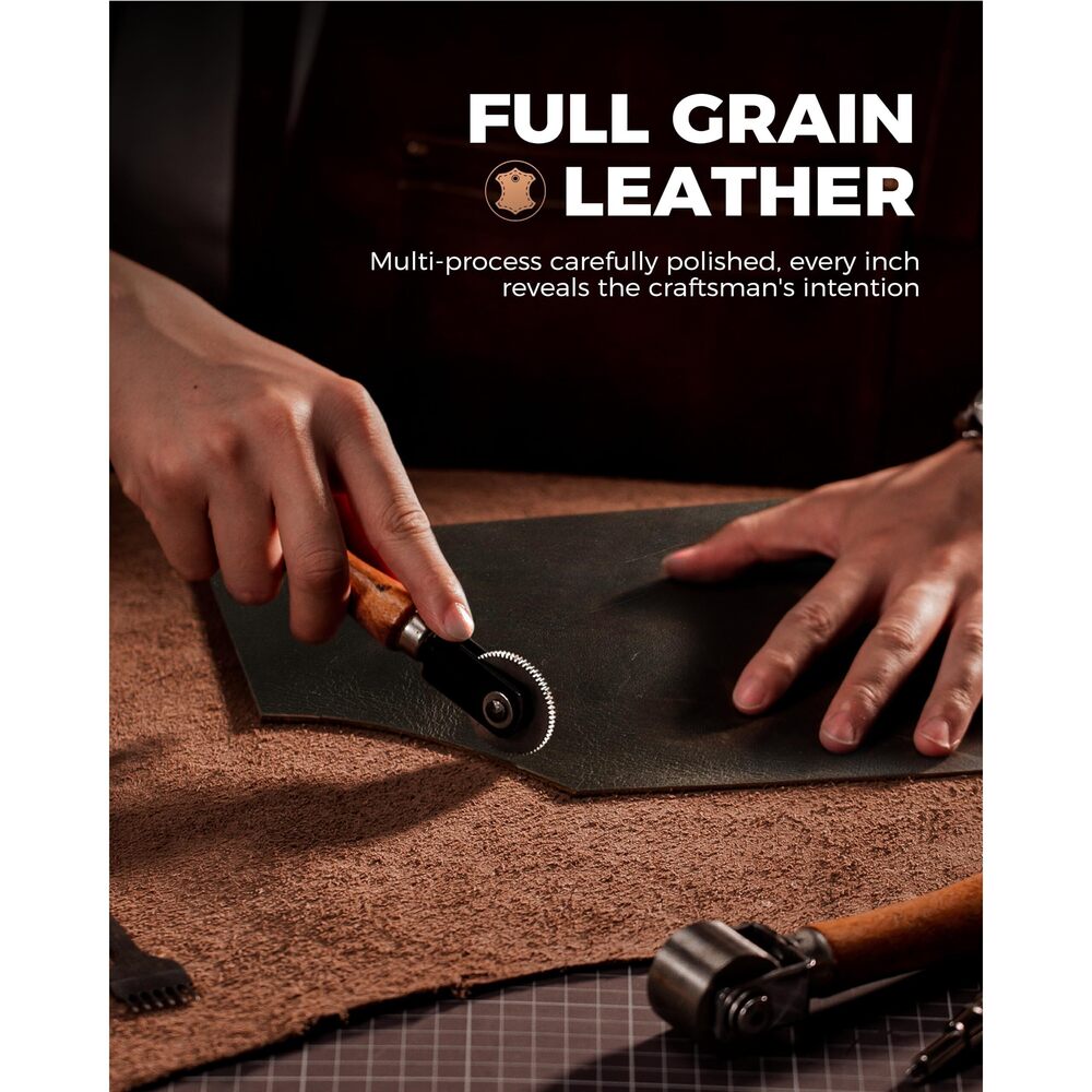 5068 Wallet With Airtag Holder, Bifold Full Grain Leather Airtag Wallet View 6
